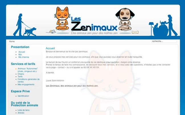 portfolio du site les senimaux avec logo chien et chat