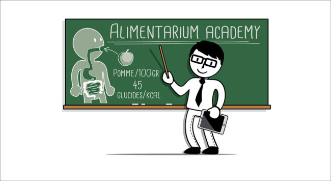 dessin flat design professeur devant tableau