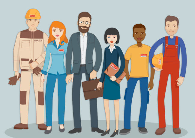 dessin d'un groupe de personnes, une tribu de travailleurs