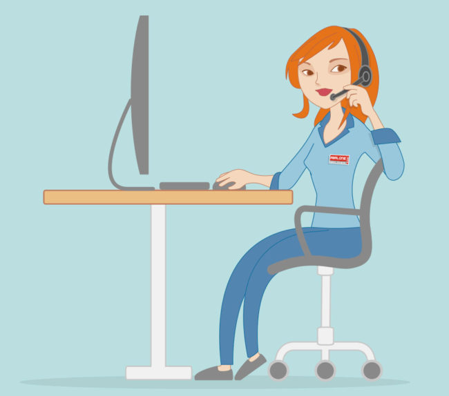 illustration vectorielle pour le TERTIAIRE d'une femme qui travaille en freelance devant son ordi