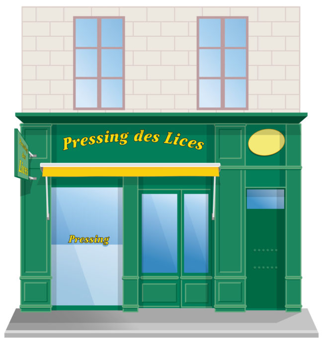 illustration en vecto d'une vitrine d'un pressing
