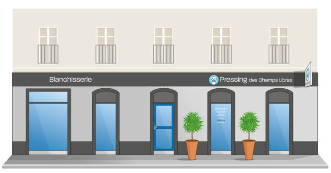 illustration vectorielle d'une vitrine de magasin