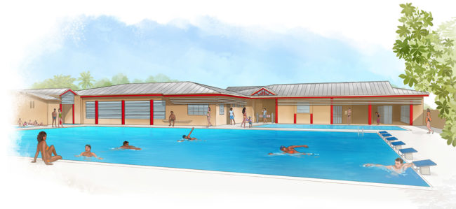 croquis piscine vue interieure